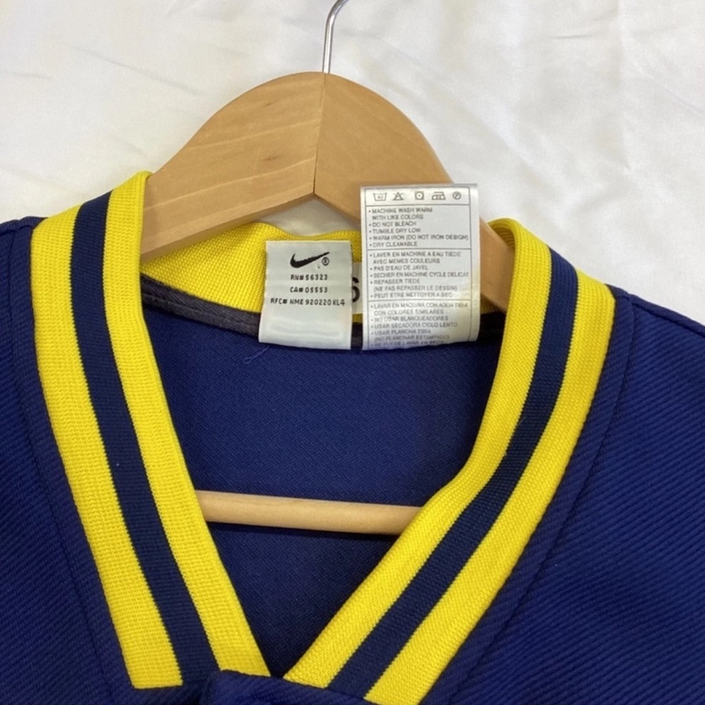 Nike Michigan Wolverines Snap Button Jersey Shirt Blue Yellow Men’s XL - Picture 3 of 6